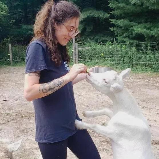 Alex volunteering at GLO Farm Sanctuary